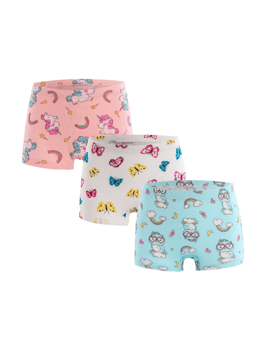 Girls Unicorn Rainbow Graphics Cotton Panties