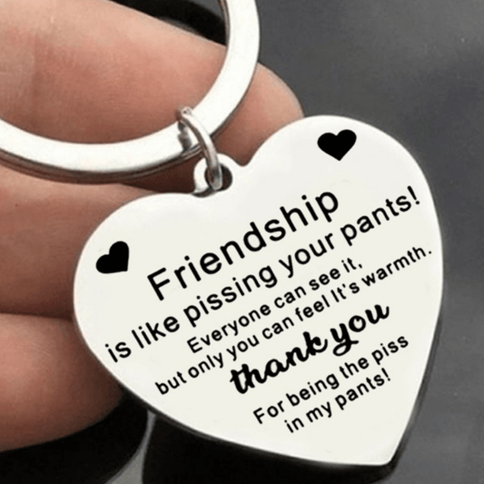 Heart Key Chain Friendship Engraved Car Love Pendant Friendship Key Ring