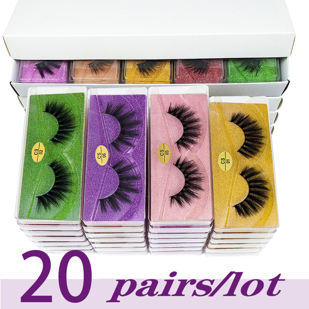 Fluffy False Eyelashes Wispy Voluminous 3D Faux Mink Lashes 10-100 Pairs