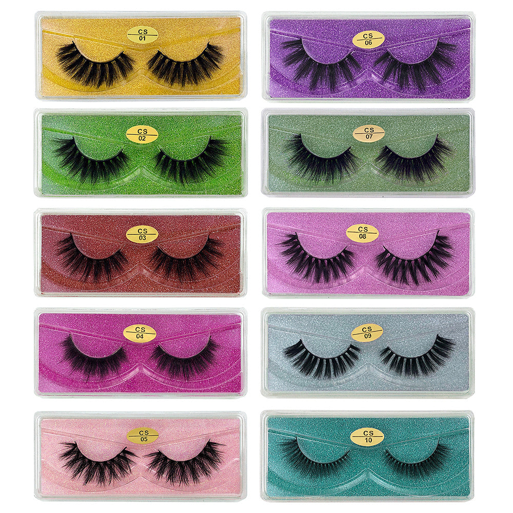 Fluffy False Eyelashes Wispy Voluminous 3D Faux Mink Lashes 10-100 Pairs