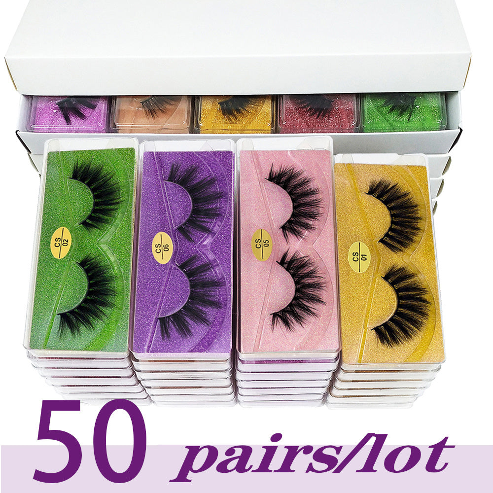 Fluffy False Eyelashes Wispy Voluminous 3D Faux Mink Lashes 10-100 Pairs