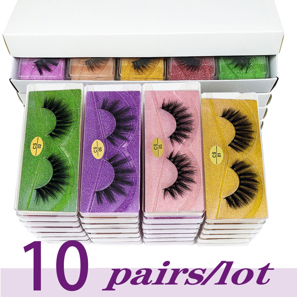 Fluffy False Eyelashes Wispy Voluminous 3D Faux Mink Lashes 10-100 Pairs