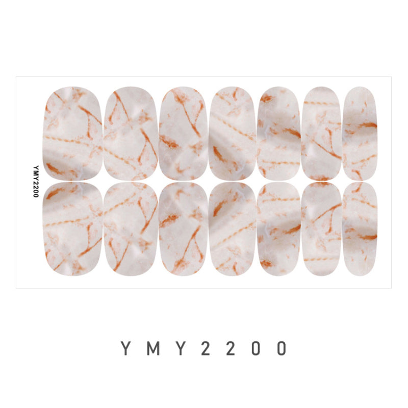 Y2K Gradient Nail Polish Stickers Spring Summer Marble Nail Stickers