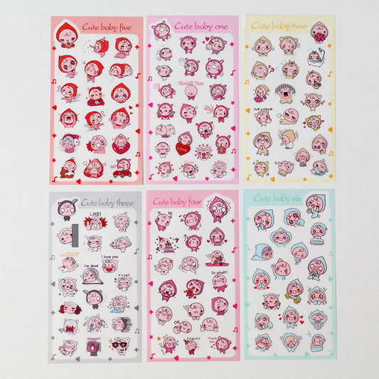 6 Cartoon Stickers for DIY Diary Scrapbooks Notebooks Easter Gift