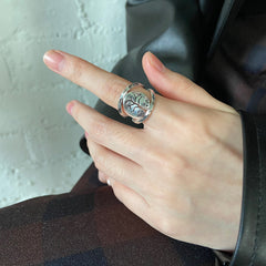 925 Silver Plated Tree Of Life Ring For Women Girls