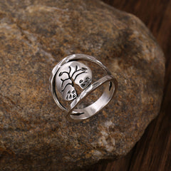 925 Silver Plated Tree Of Life Ring For Women Girls
