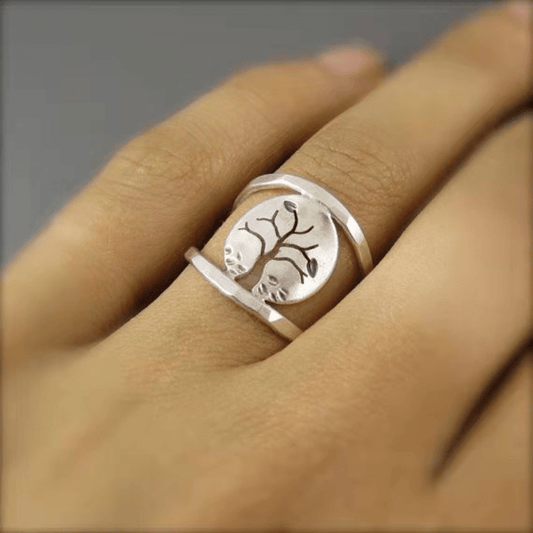925 Silver Plated Tree Of Life Ring For Women Girls