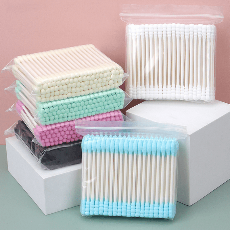 Colorful Paper Shaft Double End Swab 100PCS