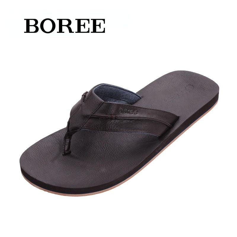BOREE Men's Flip Flops Comfortable Non slip Slides Lightweight Slippers
