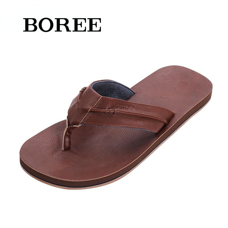 BOREE Men's Flip Flops Comfortable Non slip Slides Lightweight Slippers