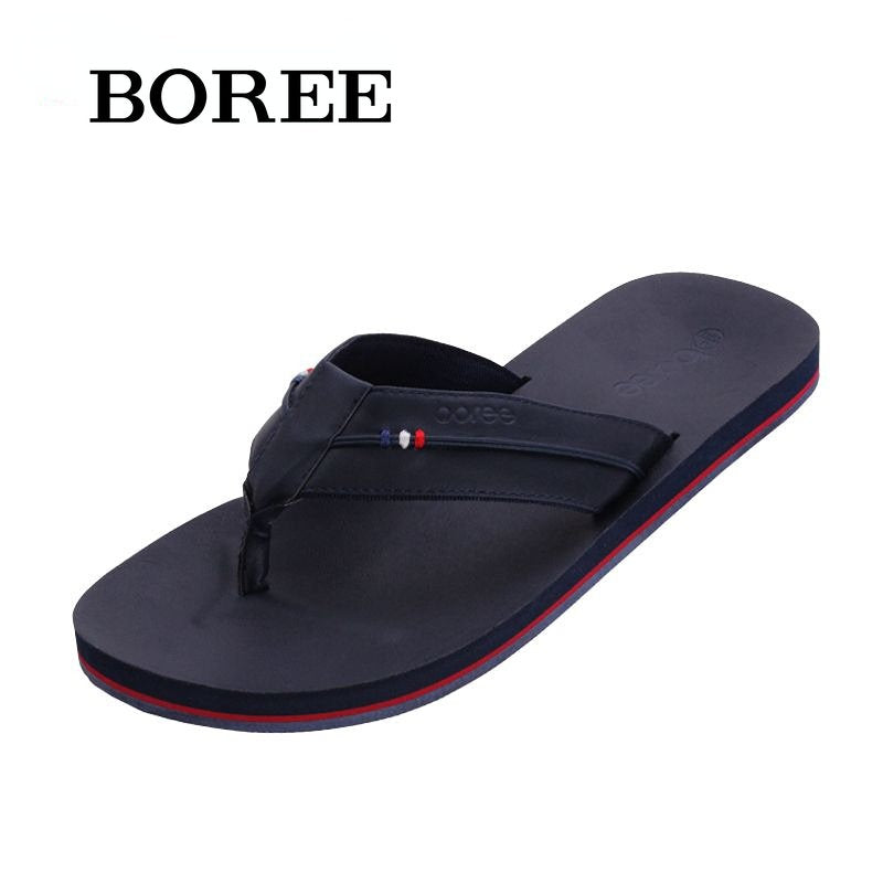 BOREE Men's Flip Flops Comfortable Non slip Slides Lightweight Slippers