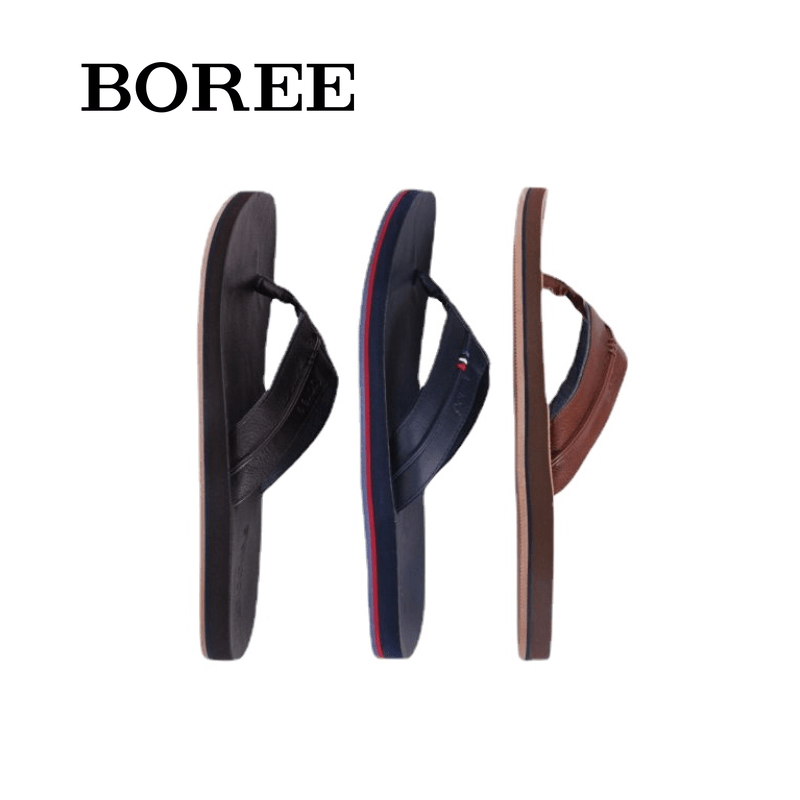 BOREE Men's Flip Flops Comfortable Non slip Slides Lightweight Slippers