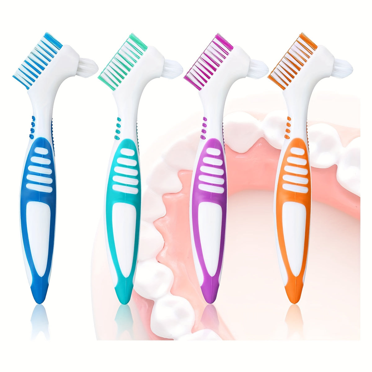 Denture Brush 4PCS Double Sided Toothbrush
