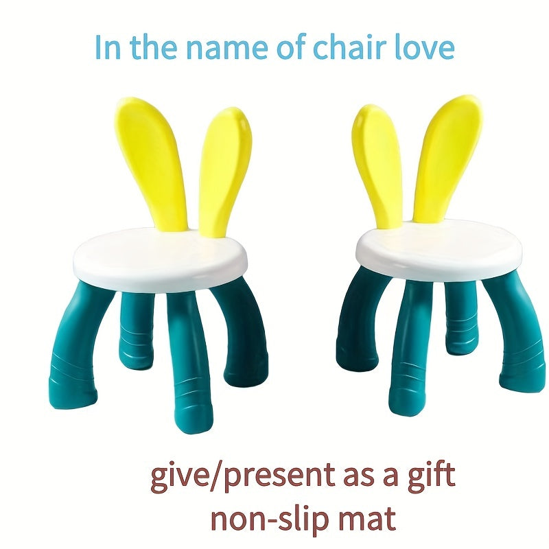 Toddler Activity Plastic Chair Bunny Shape for Indoor/Outdoor Use
