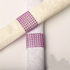 6pcs Rhinestone Napkin Rings for Parties, Weddings, and Gatherings
