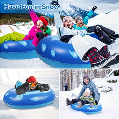 Winter Snow Tube Inflatable Sled Heavy Duty Hard Bottom Sled