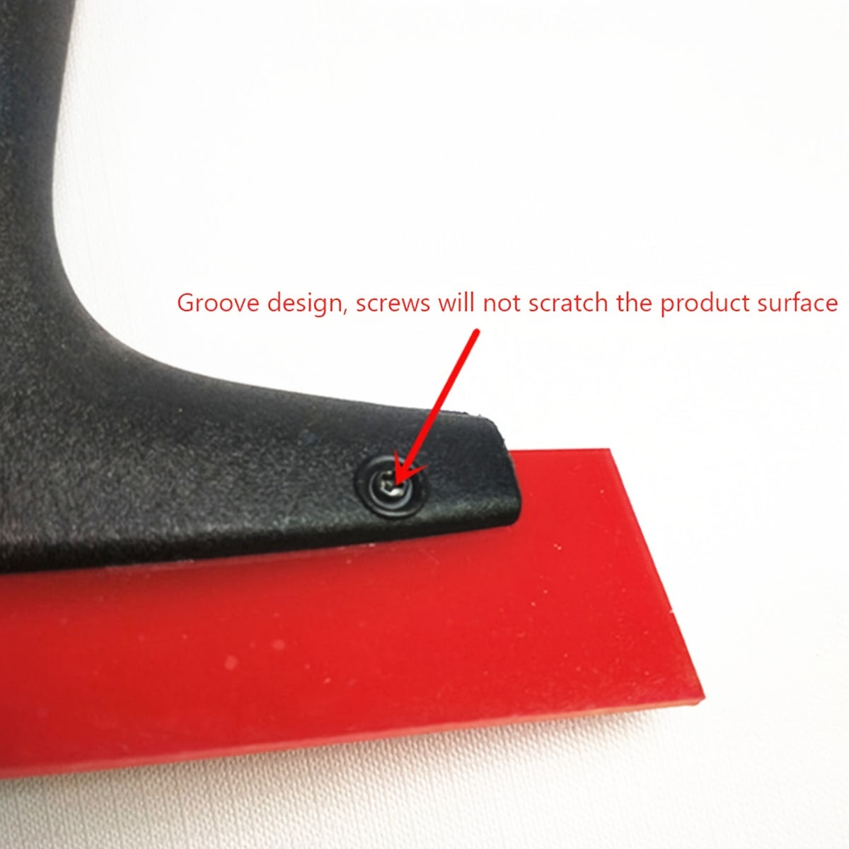 Car Window Rubber Squeegee Handle Red Rubber Auto Ice Scraper