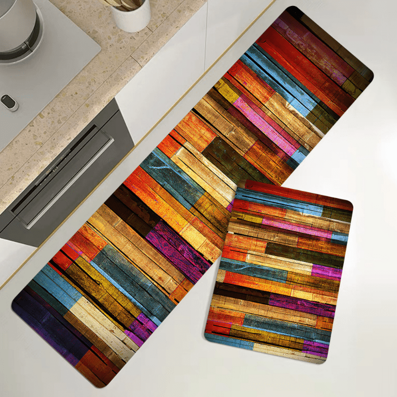 Colorful Geometric Printed Floor Mat Kitchen Non-slip Indoor Runner Rug