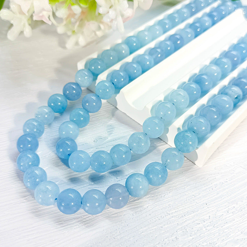 Aquamarines Chalcedony Stone Beads Round Loose Beads for Jewelry Making 6 8 10mm