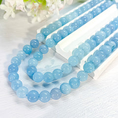Aquamarines Chalcedony Stone Beads Round Loose Beads for Jewelry Making 6 8 10mm