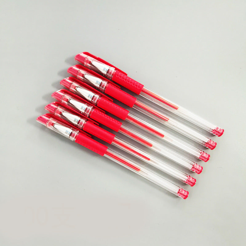 6pcs Gel Pen Set 0 5mm Bullet Tip Red Carbon Ink