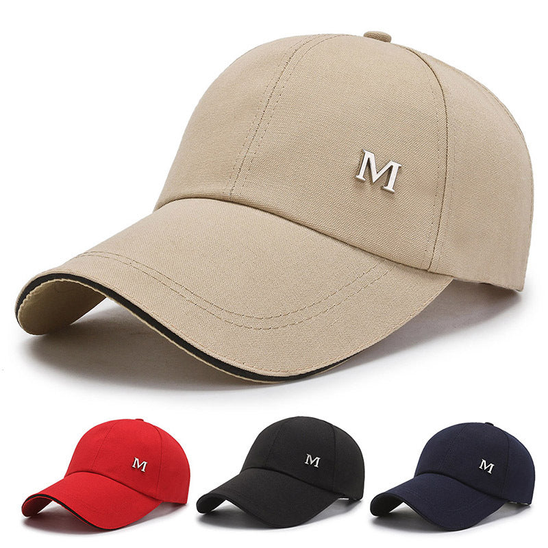Canvas Baseball Cap M Large Brim Peaked Sun Hat