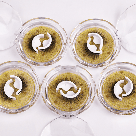 2 Pairs Reusable Self Adhesive Natural Fluffy False Lashes