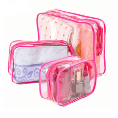 Transparent PVC Cosmetic Bag Zipper Travel Toiletry Storage Organizer