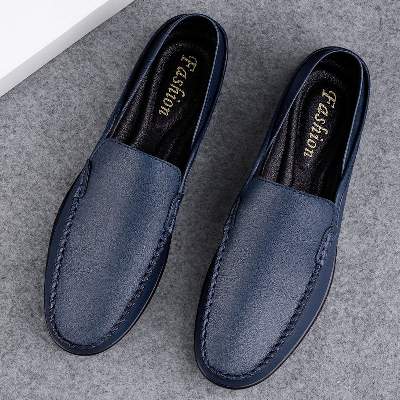 Men's Leather Loafer Shoes Casual Slip On Flat Lightweight Moccasin