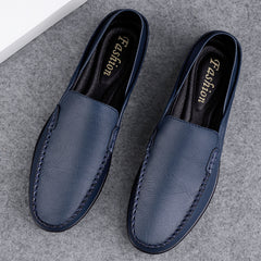 Men's Leather Loafer Shoes Casual Slip On Flat Lightweight Moccasin