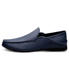 Men's Leather Loafer Shoes Casual Slip On Flat Lightweight Moccasin