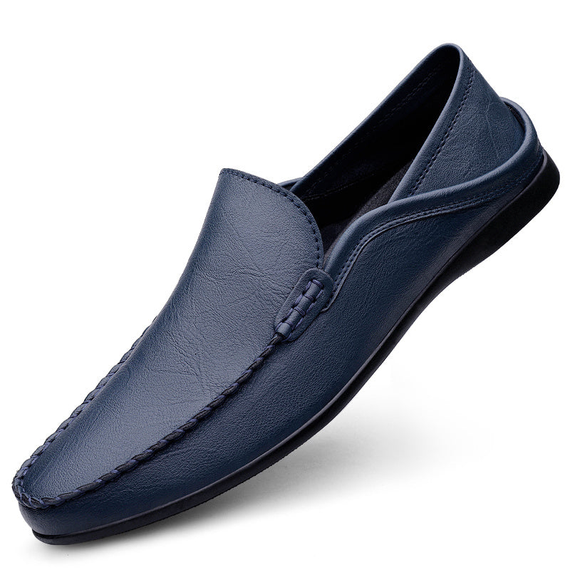 Men's Leather Loafer Shoes Casual Slip On Flat Lightweight Moccasin