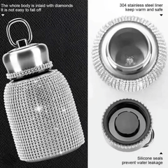 300ml Rhinestone Water Bottle Vacuum Flask