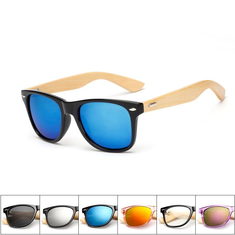 20 Wood Sunglasses Square Bamboo Mirror Retro Sun Glasses