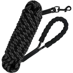 Long Dog Training Leash with Comfortable Handle for Walking, Camping, Backyard