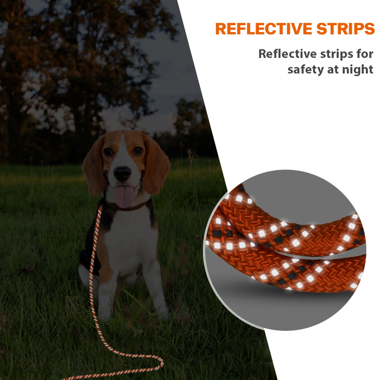 Long Dog Training Leash with Comfortable Handle for Walking, Camping, Backyard