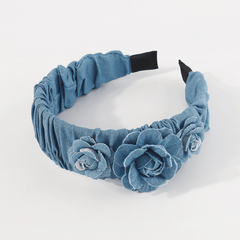 Denim Flower Rose Headband for Women