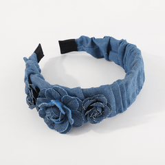 Denim Flower Rose Headband for Women