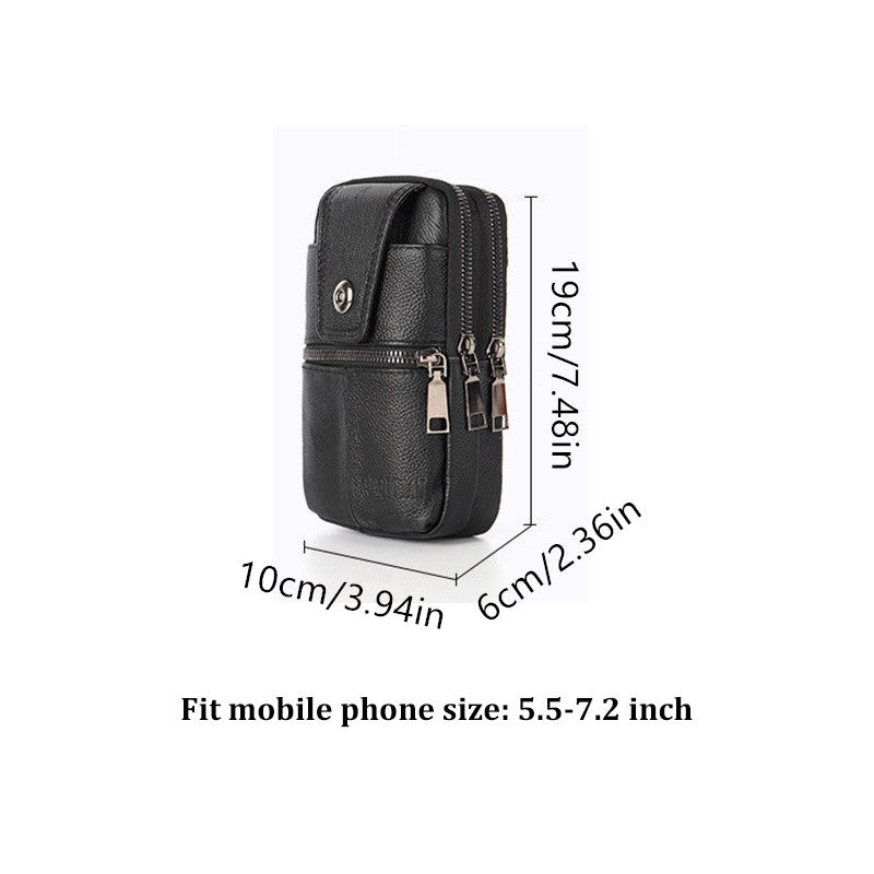 Men's Travel Shoulder Bag Crossbody Purse Leather Waist Pouch