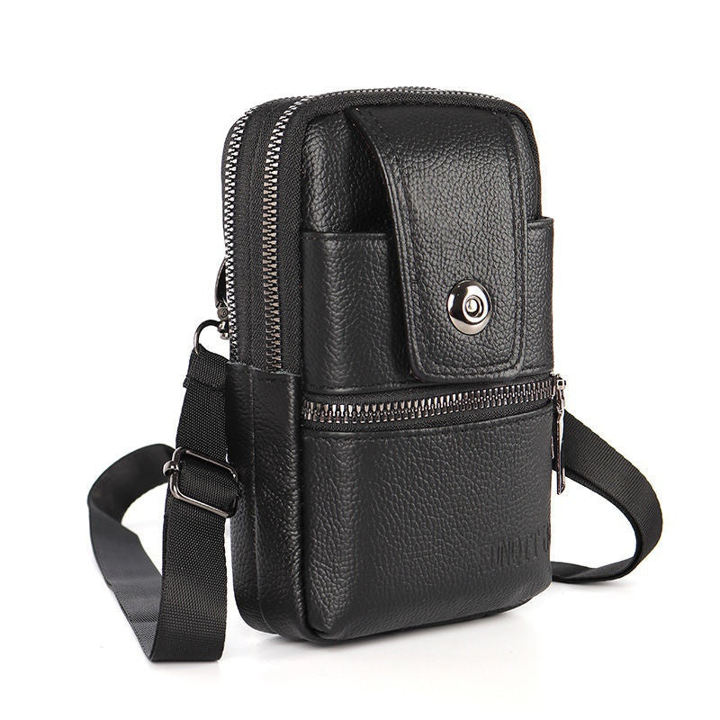 Men's Travel Shoulder Bag Crossbody Purse Leather Waist Pouch