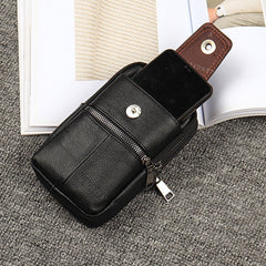 Men's Travel Shoulder Bag Crossbody Purse Leather Waist Pouch