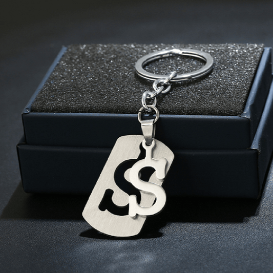 Stainless Steel A Letters Key Chain Charm 26 Letter Keychain Women Couple Gift
