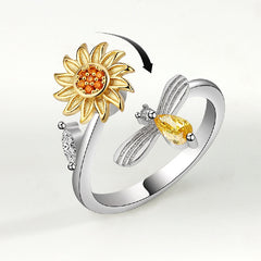 Sunflower Rotating Ring for Women - Stress & Anxiety Relief