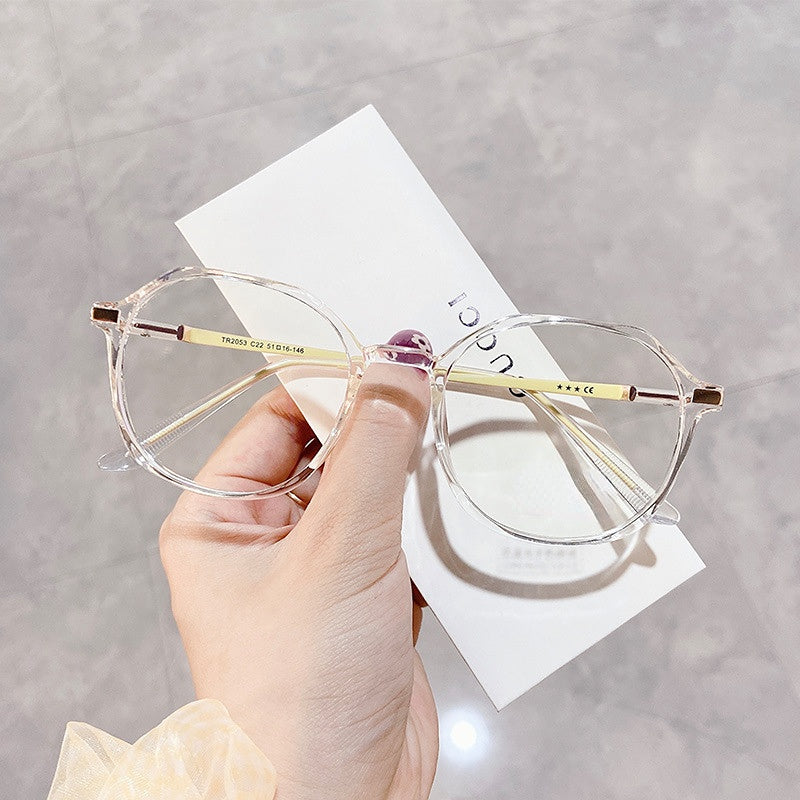 Round Anti Light Glasses For Women Men Students Casual Jelly Optical Glasses