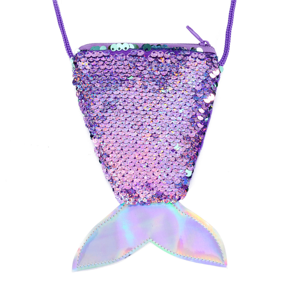 Girls Fish Tail Sequin Coin Purse Mini Shoulder Bag for Party