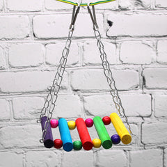 Bird Toy Set Hammock Swing Perch Bell Parrots Parakeets Budgies Cockatie