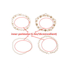 Boho Multilayer Bracelet Set Faux Pearls 4 Pcs
