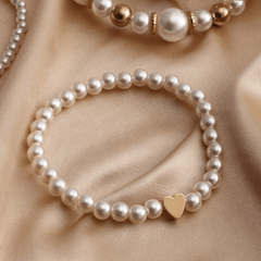 Boho Multilayer Bracelet Set Faux Pearls 4 Pcs