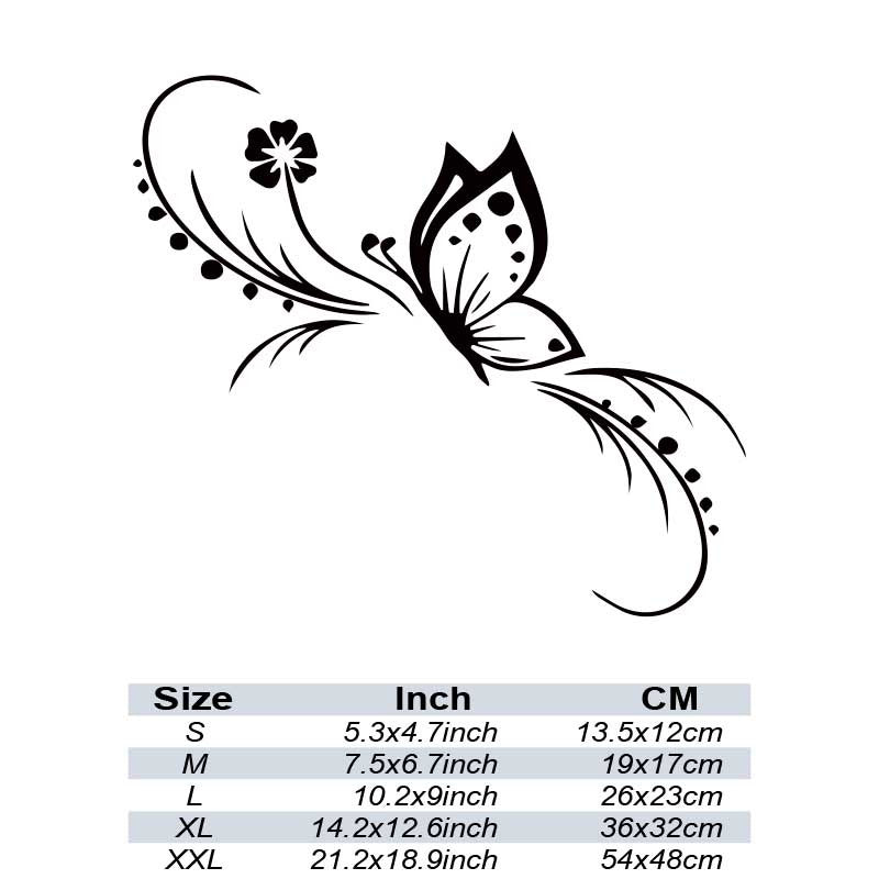 Butterfly Flowers Car Sticker Reflective Vinyl Decals Art Decoration