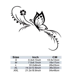 Butterfly Flowers Car Sticker Reflective Vinyl Decals Art Decoration